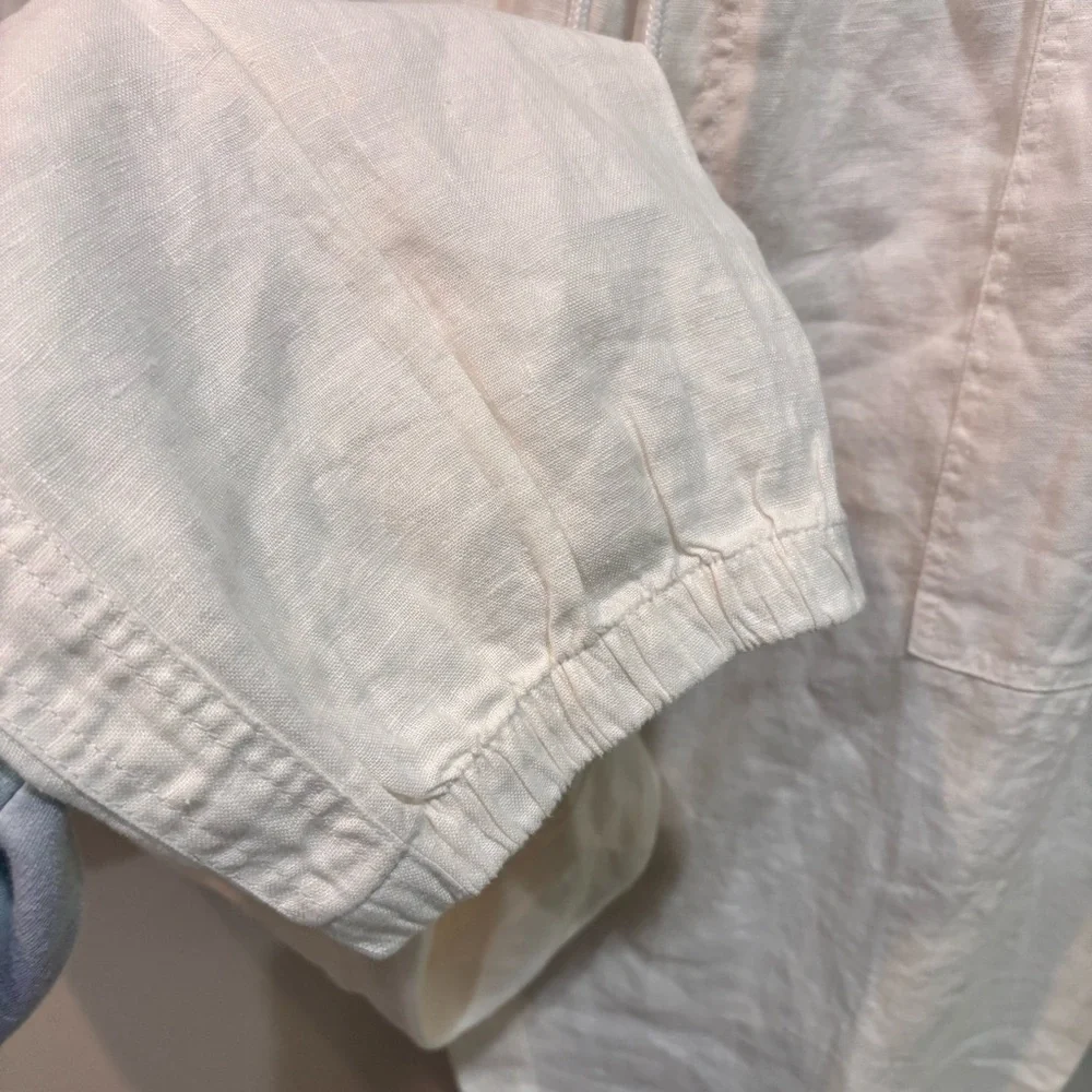 Athleta Cabo Linen Jogger White Pants Women’s Size 22 NEW